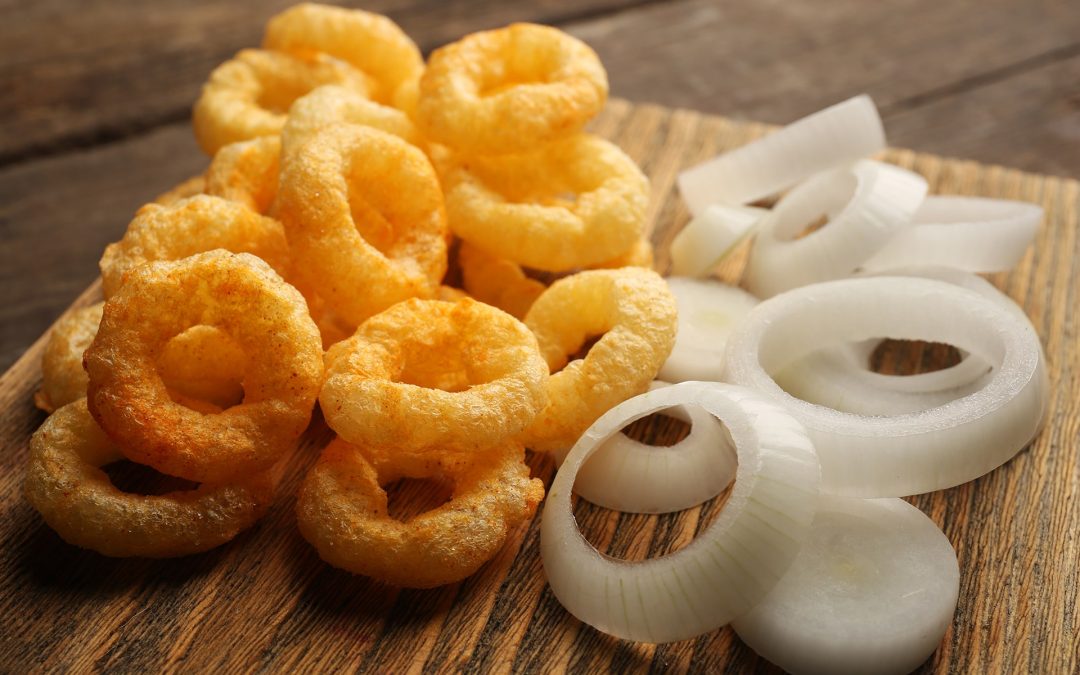 Anelli di cipolla fritti con Birra Spalmabile Bionda
