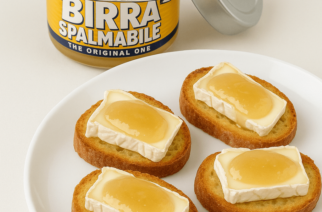 Crostini con Brie e Birra Spalmabile Bionda